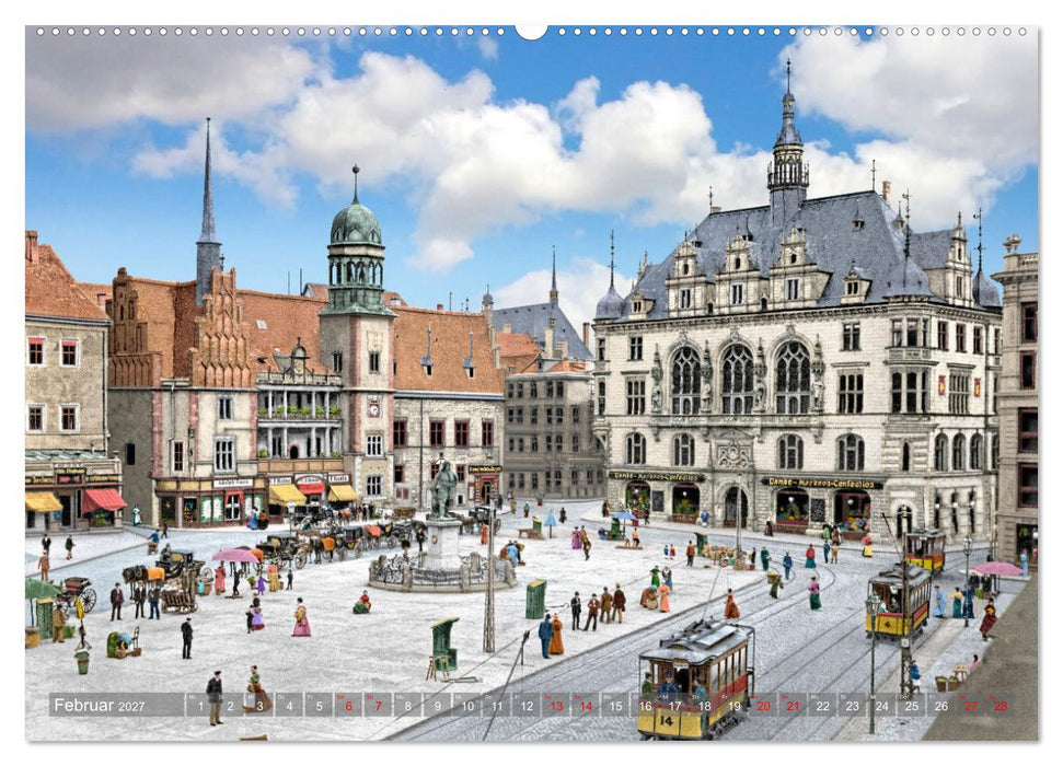Sachsen-Anhalt - Orte zur Kaiserzeit in Farbe - Fotos restauriert und koloriert (CALVENDO Wandkalender 2027)