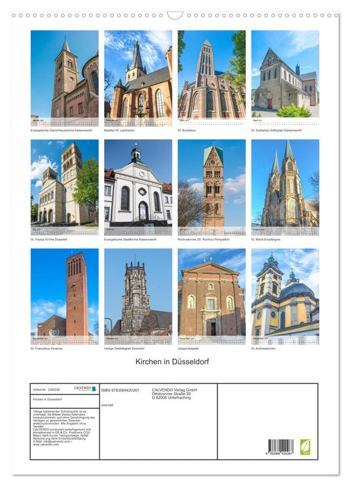 Kirchen in Düsseldorf (CALVENDO Wandkalender 2027)