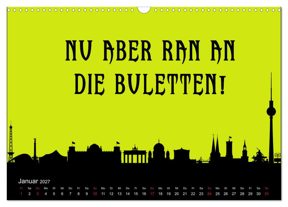 Berliner Mundart (CALVENDO Wandkalender 2027)