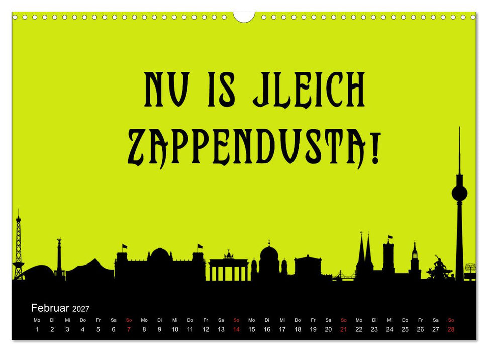 Berliner Mundart (CALVENDO Wandkalender 2027)