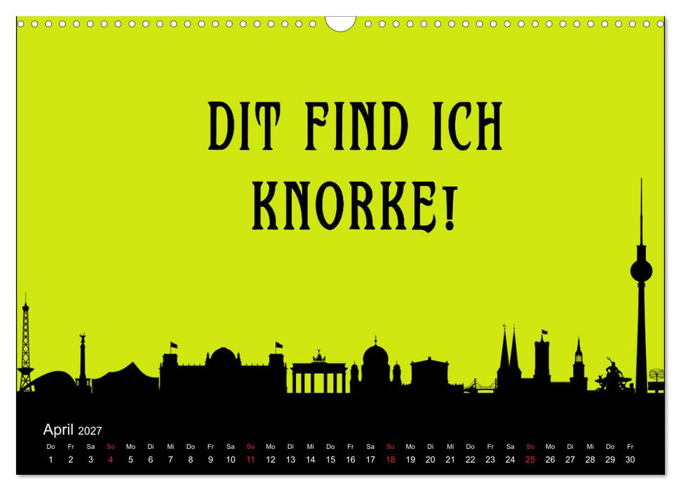 Berliner Mundart (CALVENDO Wandkalender 2027)