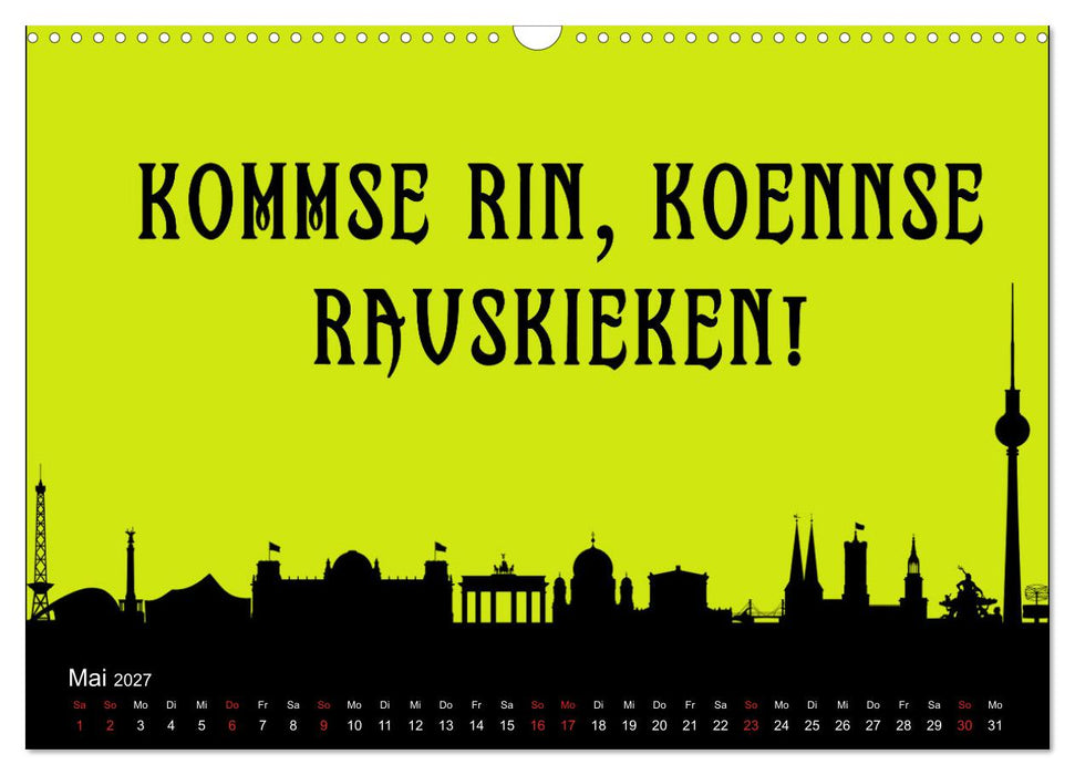 Berliner Mundart (CALVENDO Wandkalender 2027)