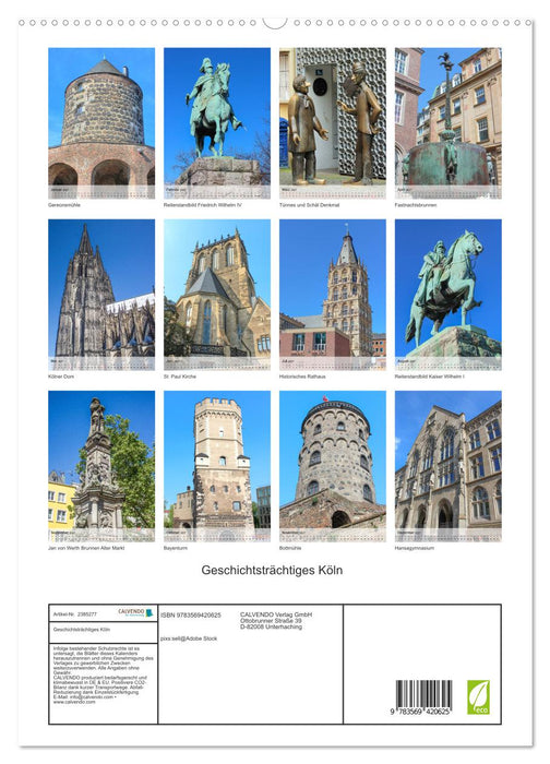 Geschichtsträchtiges Köln (CALVENDO Premium Wandkalender 2027)