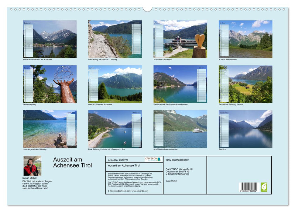 Auszeit am Achensee Tirol (CALVENDO Wandkalender 2027)