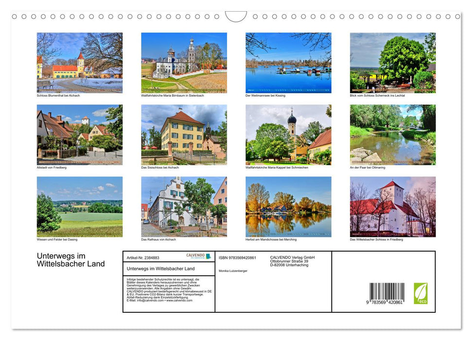 Unterwegs im Wittelsbacher Land (CALVENDO Wandkalender 2027)