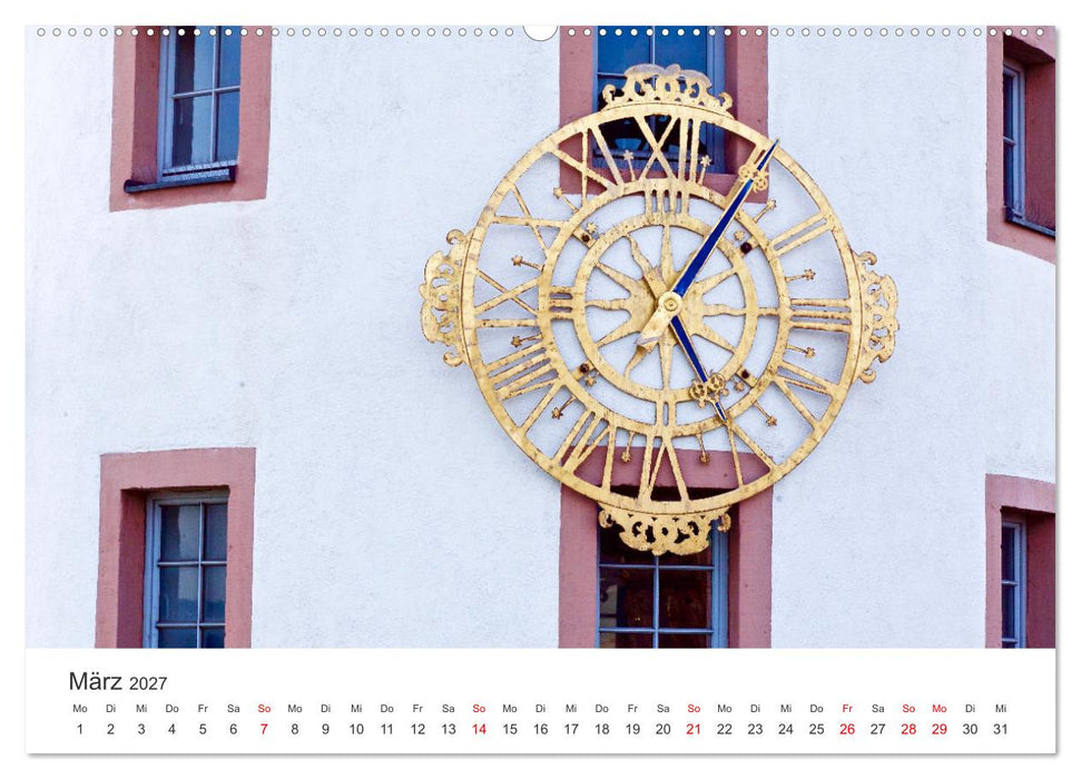 Hessen - Uhren an Fassaden (CALVENDO Premium Wandkalender 2027)