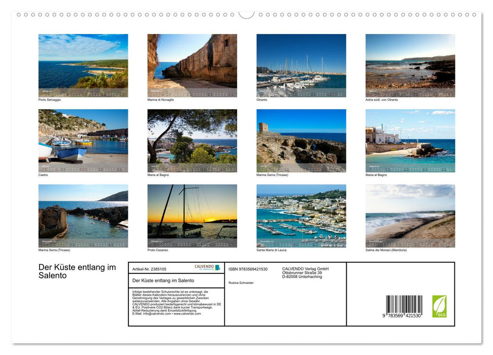 Der Küste entlang im Salento (CALVENDO Premium Wandkalender 2027)