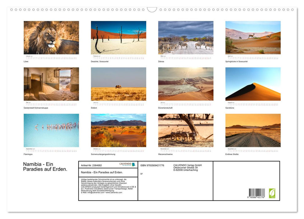 Namibia - Ein Paradies auf Erden. (CALVENDO Wandkalender 2027)