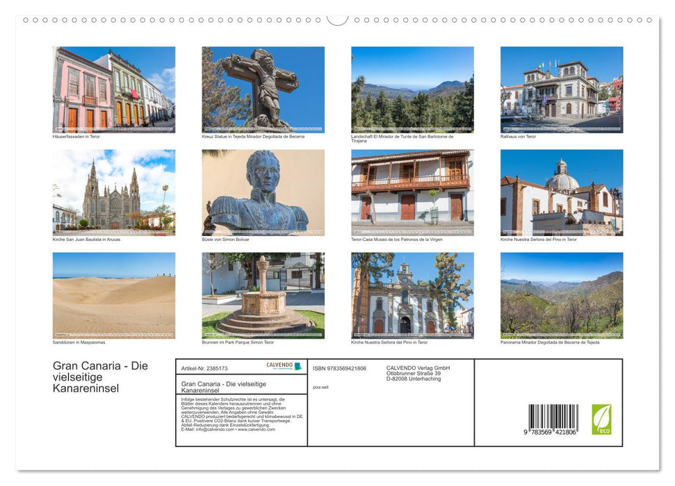 Gran Canaria - Die vielseitige Kanareninsel (CALVENDO Premium Wandkalender 2027)