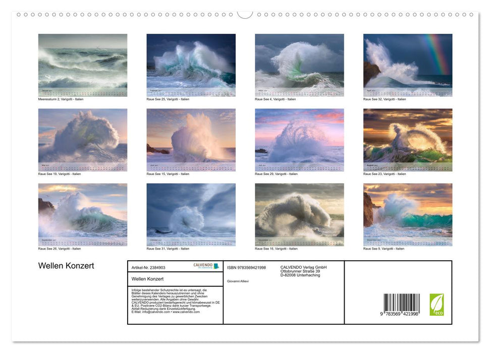 Wellen Konzert (CALVENDO Premium Wandkalender 2027)