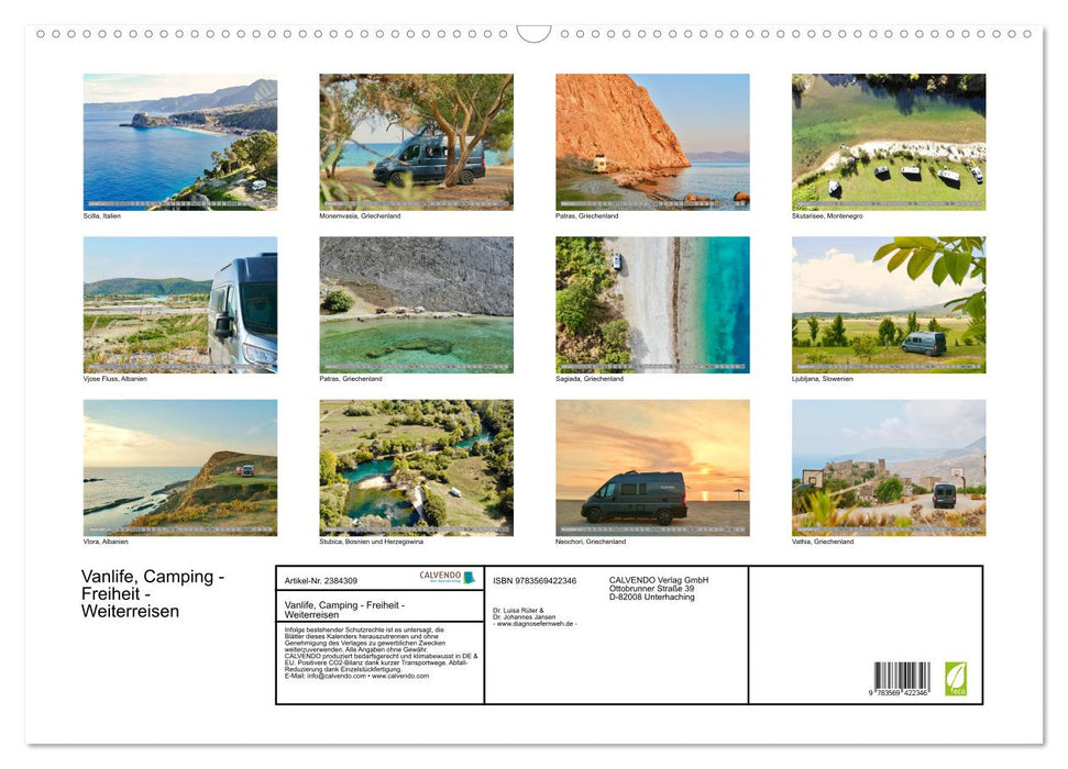 Vanlife, Camping - Freiheit - Weiterreisen (CALVENDO Wandkalender 2027)