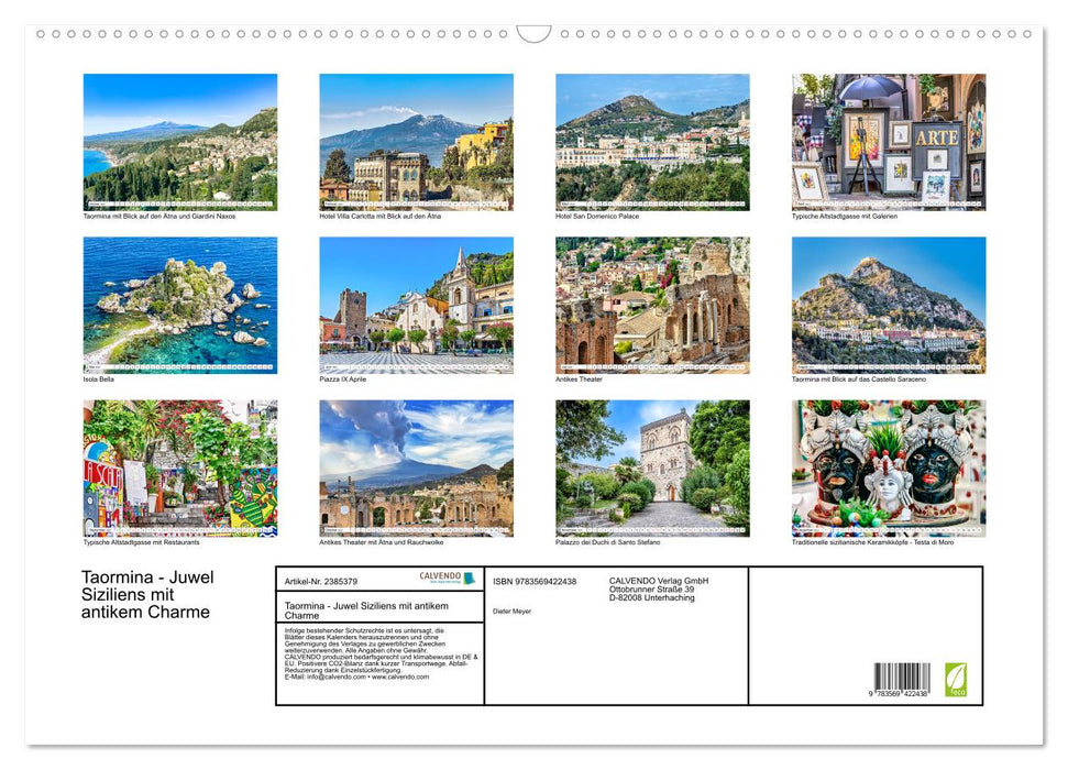 Taormina - Juwel Siziliens mit antikem Charme (CALVENDO Wandkalender 2027)