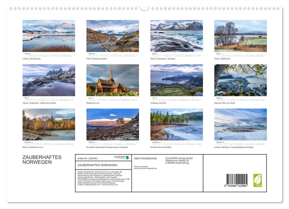 ZAUBERHAFTES NORWEGEN (CALVENDO Premium Wandkalender 2027)