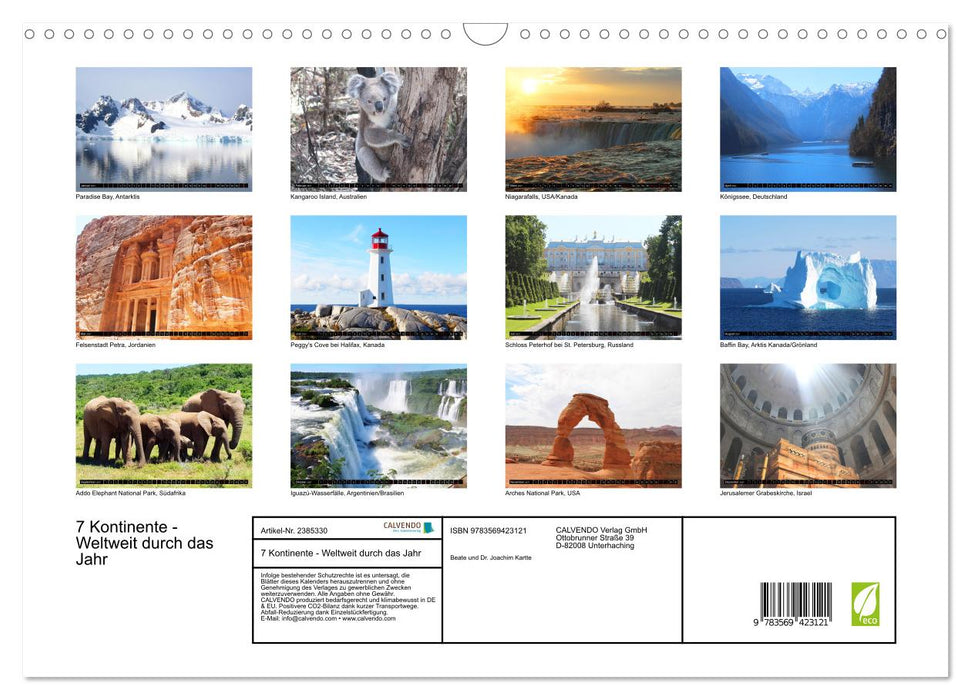 7 Kontinente - Weltweit durch das Jahr (CALVENDO Wandkalender 2027)