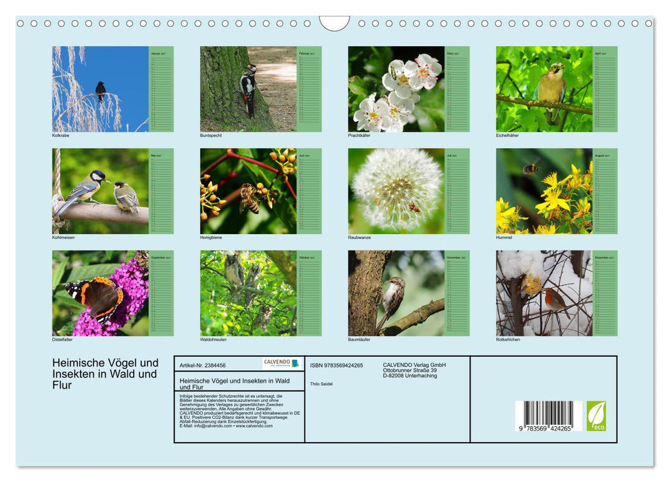 Heimische Vögel und Insekten in Wald und Flur (CALVENDO Wandkalender 2027)