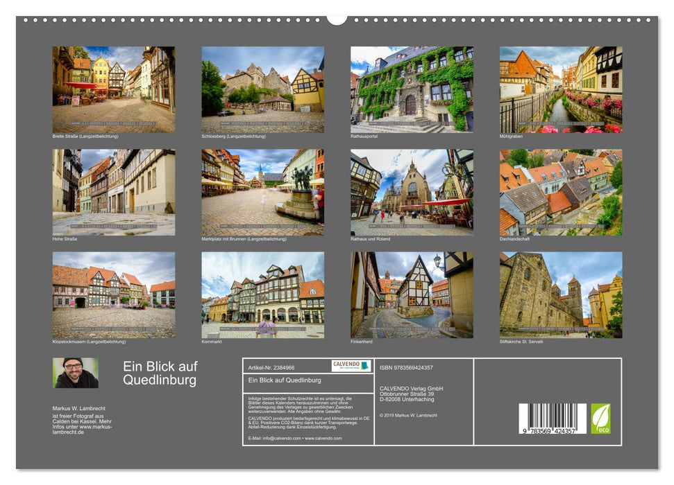 Ein Blick auf Quedlinburg (CALVENDO Premium Wandkalender 2027)