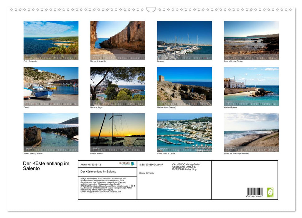 Der Küste entlang im Salento (CALVENDO Wandkalender 2027)