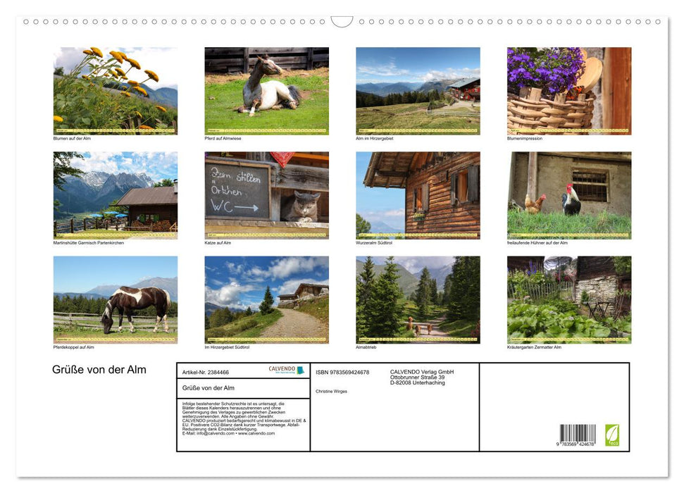 Grüße von der Alm (CALVENDO Wandkalender 2027)
