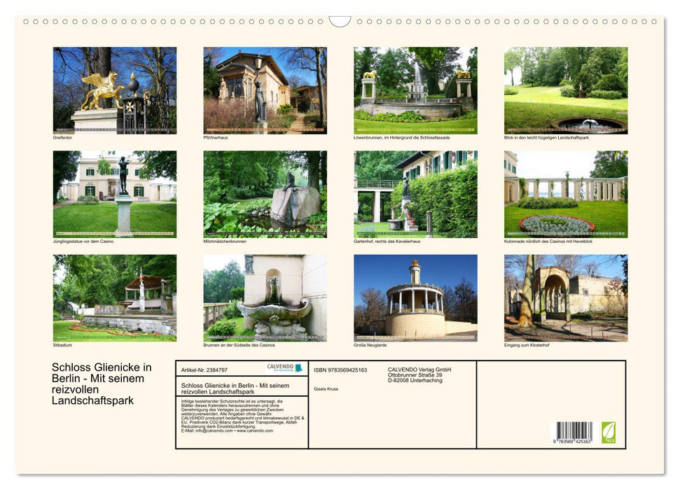 Schloss Glienicke in Berlin - Mit seinem reizvollen Landschaftspark (CALVENDO Wandkalender 2027)