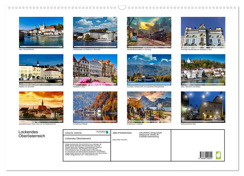 Lockendes Oberösterreich (CALVENDO Wandkalender 2027)
