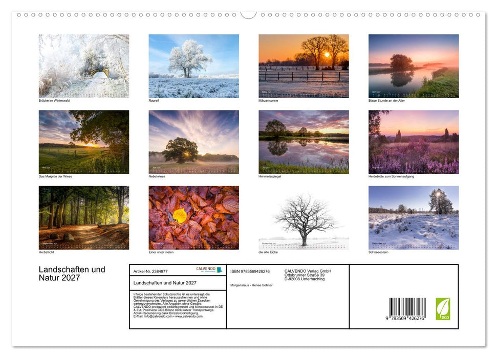 Landschaften und Natur 2027 (CALVENDO Premium Wandkalender 2027)