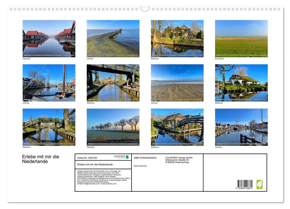 Erlebe mit mir die Niederlande (CALVENDO Wandkalender 2027)