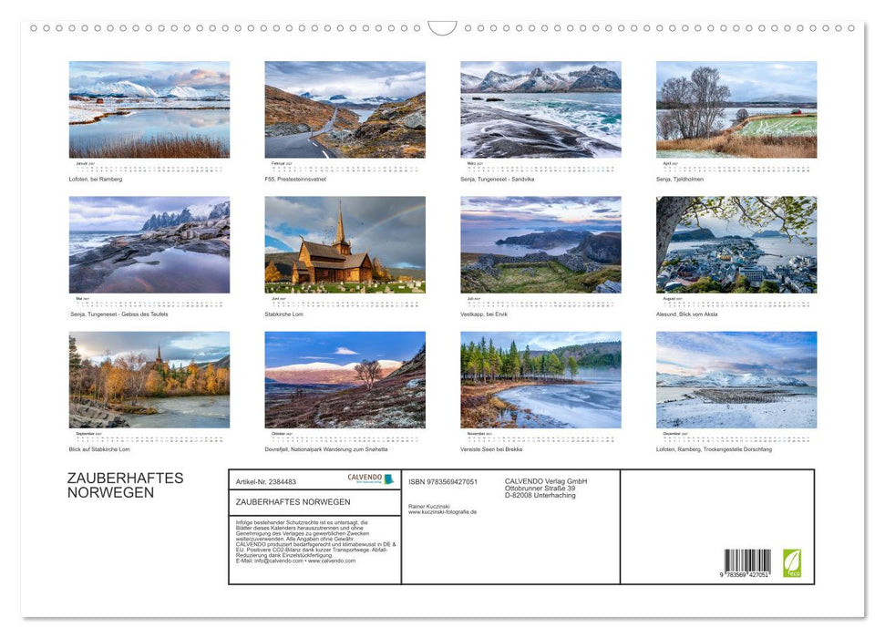 ZAUBERHAFTES NORWEGEN (CALVENDO Wandkalender 2027)