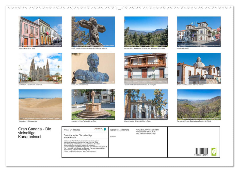 Gran Canaria - Die vielseitige Kanareninsel (CALVENDO Wandkalender 2027)