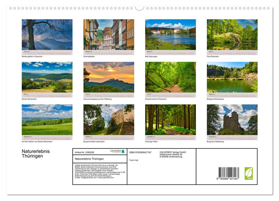 Naturerlebnis Thüringen (CALVENDO Premium Wandkalender 2027)