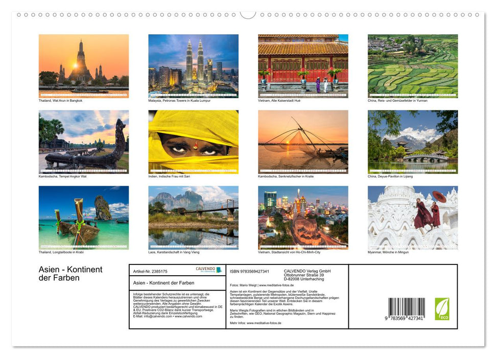 Asien - Kontinent der Farben (CALVENDO Wandkalender 2027)