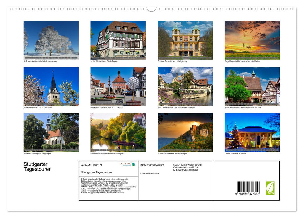 Stuttgarter Tagestouren (CALVENDO Wandkalender 2027)