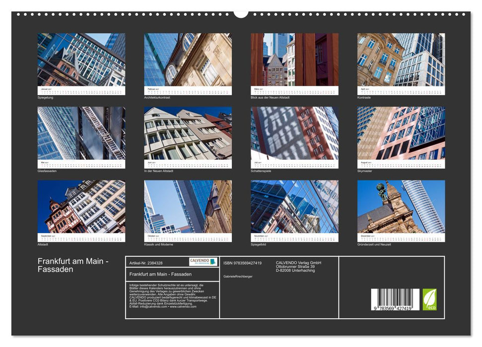 Frankfurt am Main - Fassaden (CALVENDO Premium Wandkalender 2027)
