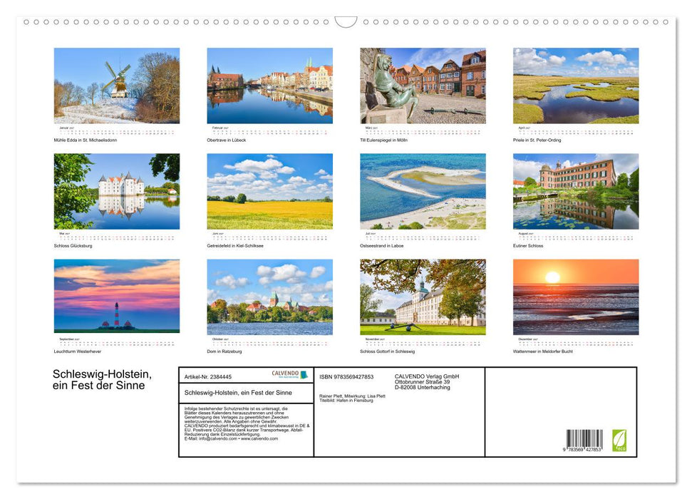 Schleswig-Holstein, ein Fest der Sinne (CALVENDO Wandkalender 2027)
