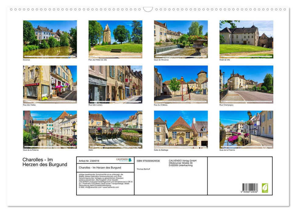 Charolles - Im Herzen des Burgund (CALVENDO Wandkalender 2027)
