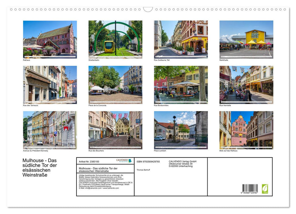 Mulhouse - Das südliche Tor der elsässischen Weinstraße (CALVENDO Wandkalender 2027)