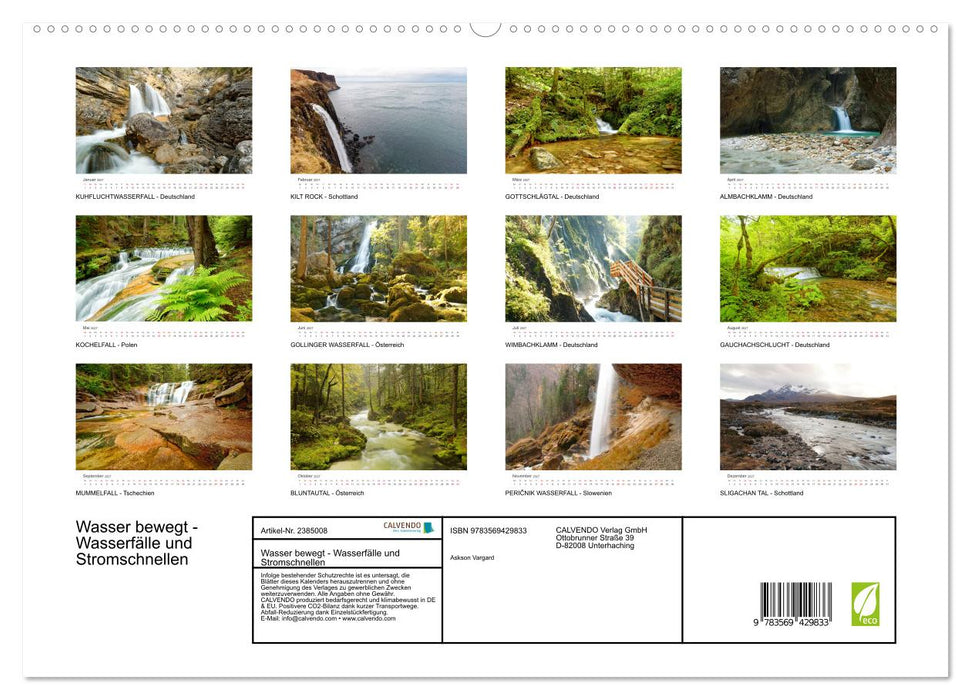 Wasser bewegt - Wasserfälle und Stromschnellen (CALVENDO Premium Wandkalender 2027)