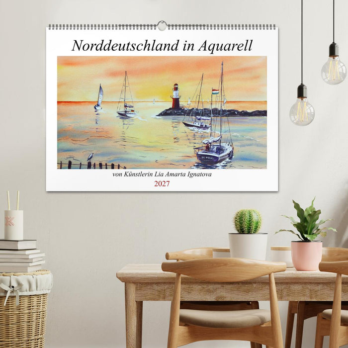 Norddeutschland in Aquarell (CALVENDO Wandkalender 2027)