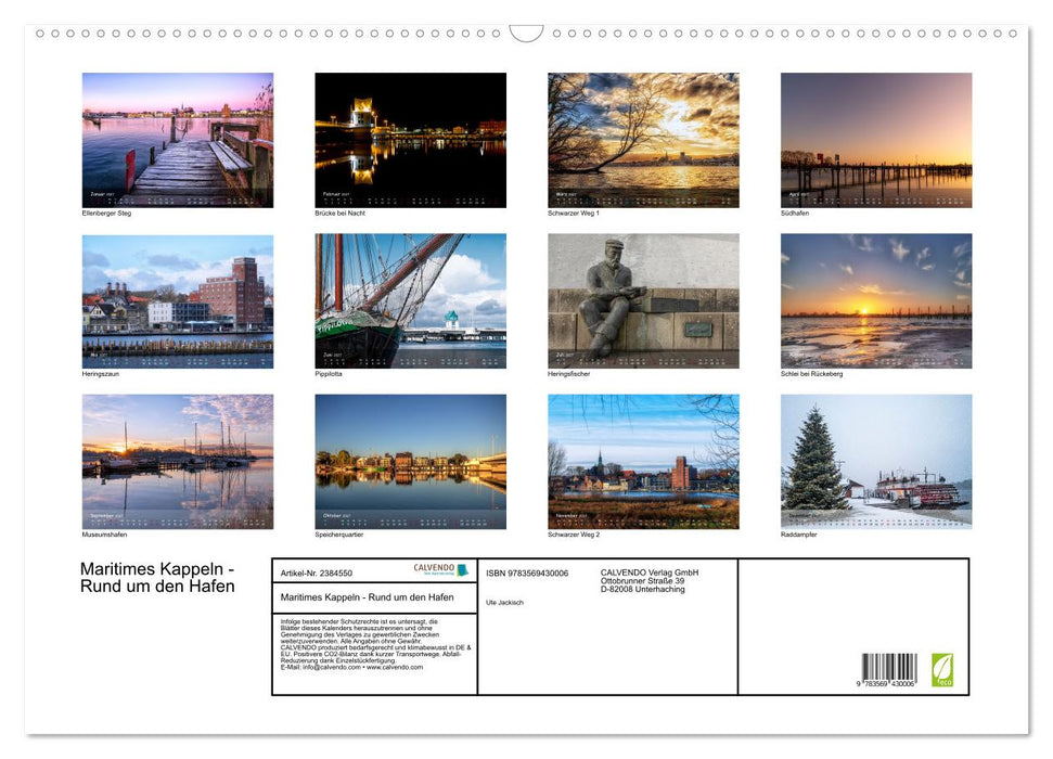 Maritimes Kappeln - Rund um den Hafen (CALVENDO Wandkalender 2027)