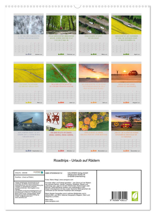 Roadtrips - Urlaub auf Rädern (CALVENDO Wandkalender 2027)