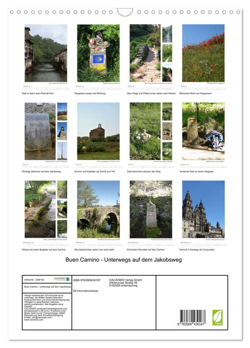 Buen Camino - Unterwegs auf dem Jakobsweg (CALVENDO Wandkalender 2027)