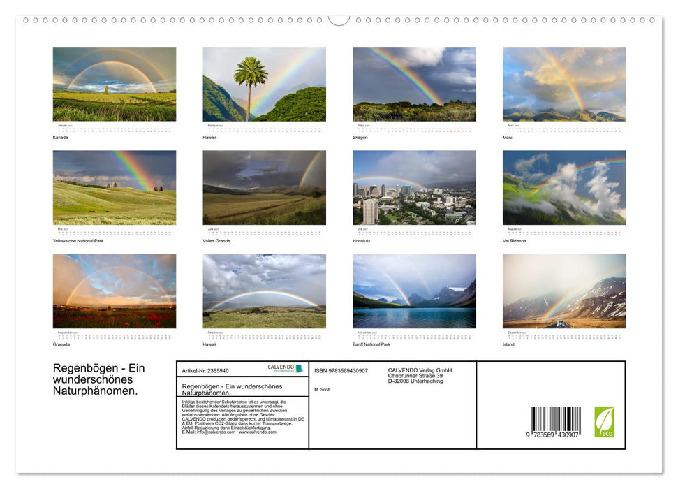 Regenbögen - Ein wunderschönes Naturphänomen. (CALVENDO Premium Wandkalender 2027)