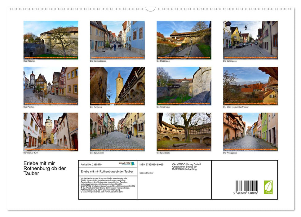 Erlebe mit mir Rothenburg ob der Tauber (CALVENDO Wandkalender 2027)