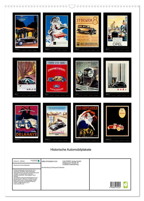 Historische Automobilplakate (CALVENDO Wandkalender 2027)