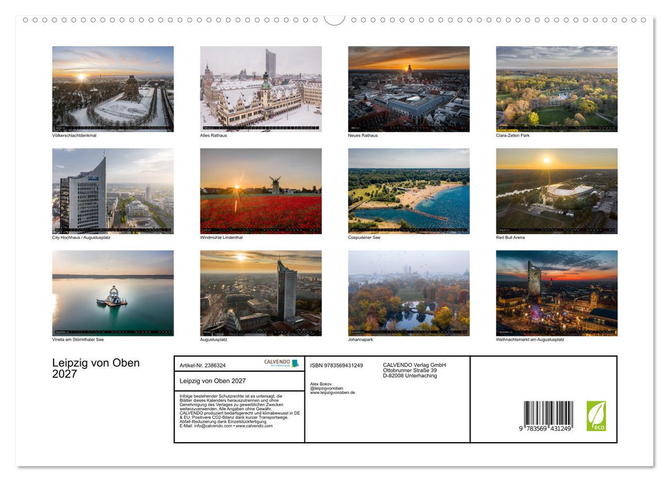 Leipzig von Oben 2027 (CALVENDO Premium Wandkalender 2027)