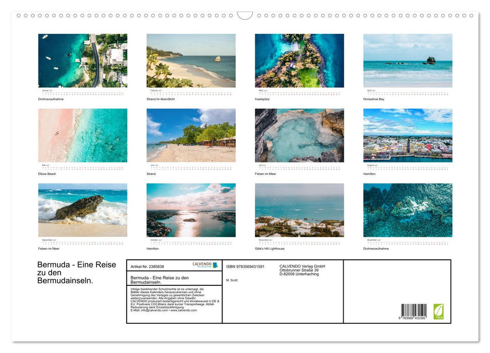Bermuda - Eine Reise zu den Bermudainseln. (CALVENDO Wandkalender 2027)