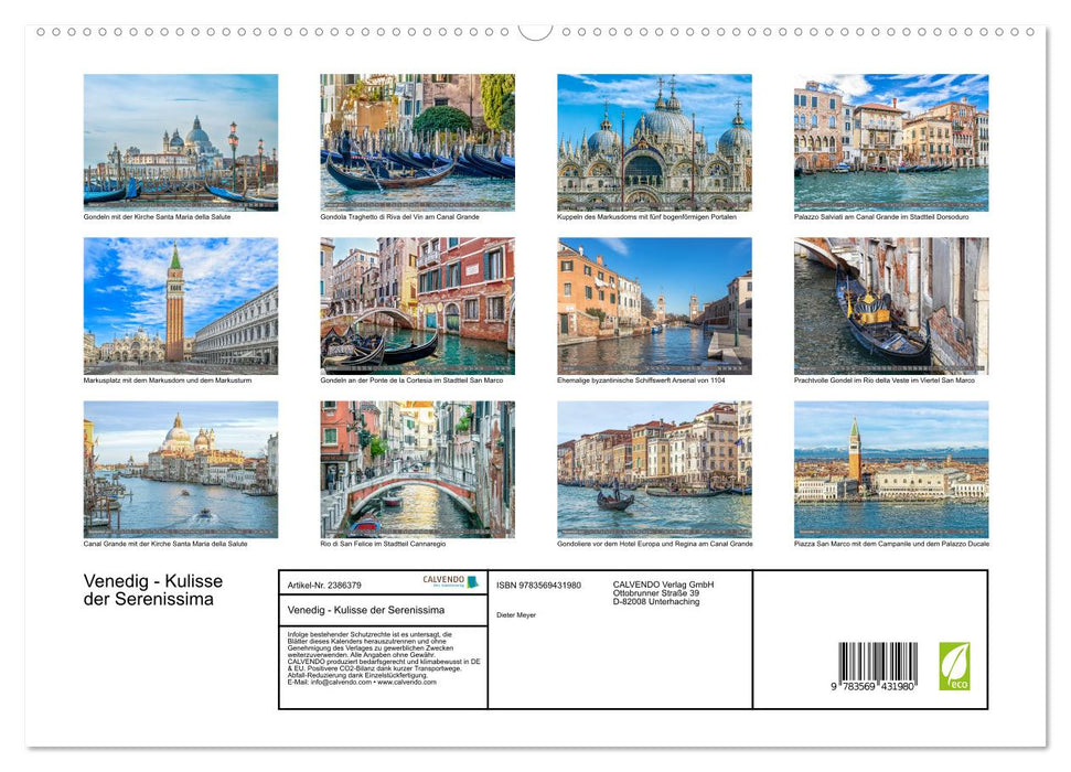 Venedig - Kulisse der Serenissima (CALVENDO Premium Wandkalender 2027)