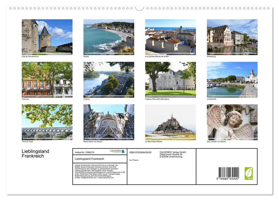 Lieblingsland Frankreich (CALVENDO Premium Wandkalender 2027)