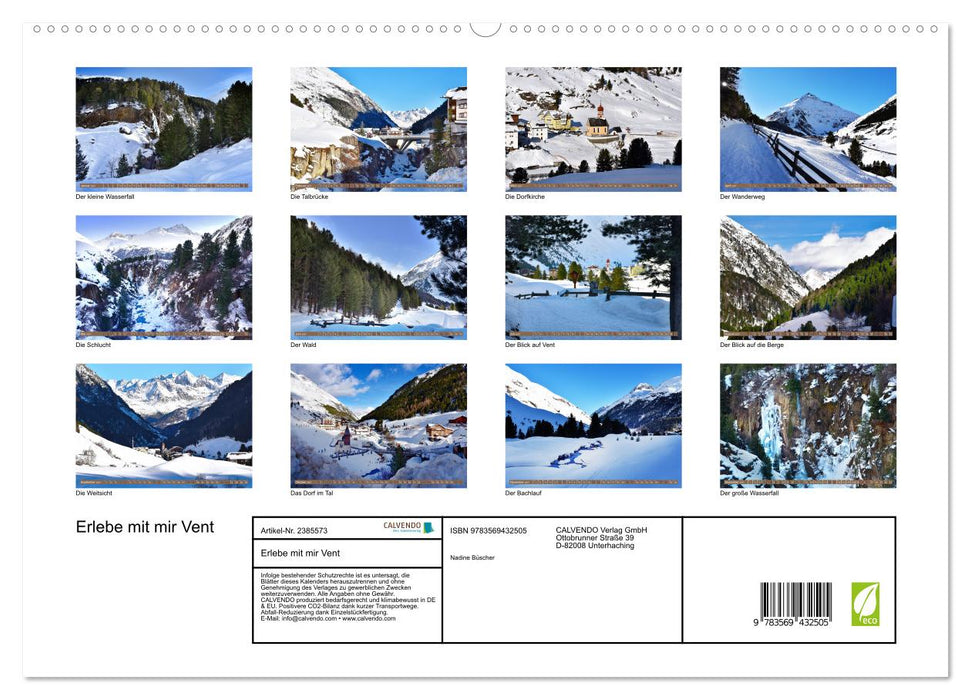 Erlebe mit mir Vent (CALVENDO Wandkalender 2027)