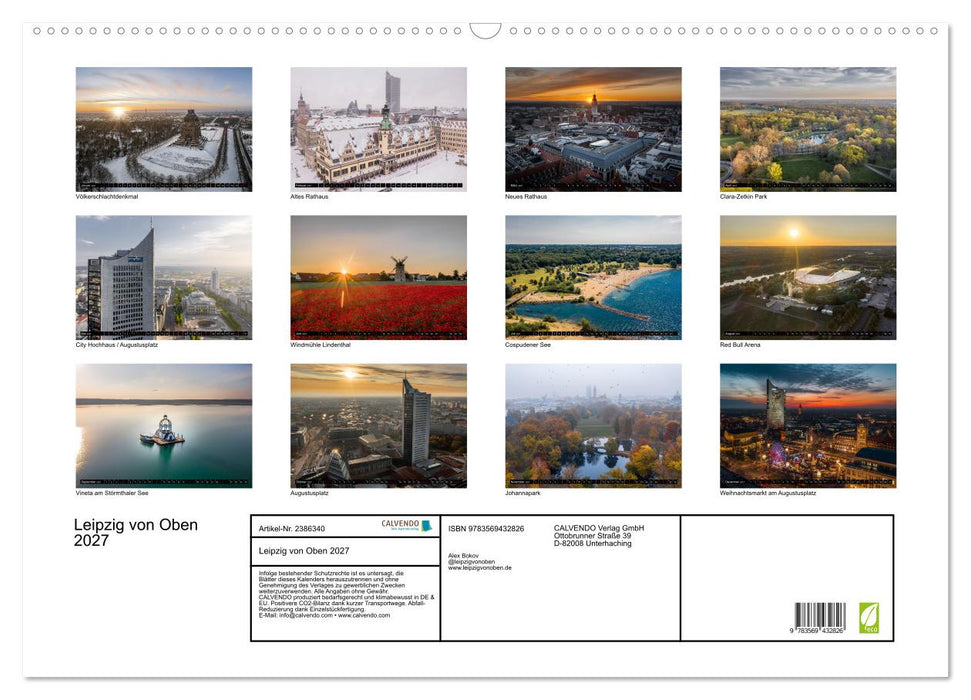 Leipzig von Oben 2027 (CALVENDO Wandkalender 2027)