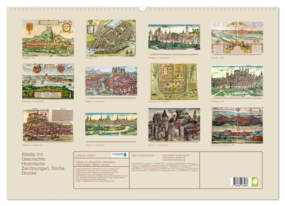 Städte mit Geschichte: Historische Zeichnungen, Stiche, Drucke (CALVENDO Wandkalender 2027)